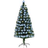 HOMCOM HOMCM 6ft White Light Artificial Christmas Tree w/ 230 LEDs Star Topper Tri-Base Full Bodied 