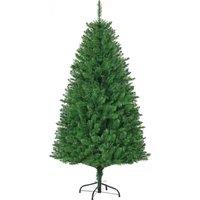 HOMCOM 5ft Prelit Christmas Tree Artificial Tree Warm White LED Light Holiday Home Xmas Decoration, Green Aosom UK