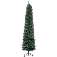 HOMCOM 7.5FT Artificial Christmas Tree Snow Dipped Xmas Pencil Tree Holiday Home Indoor Decoration w