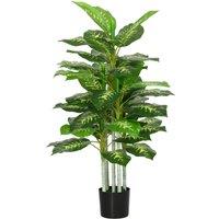 HOMCOM Artificial Evergreen Tree Fake Decorative Plant in Nursery Pot for Indoor Outdoor Decor, 120cm
