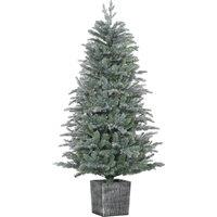 HOMCOM 5ft Tall Artificial Christmas Tree with Realistic Branches, Pot Stand and 1140 Tips, Xmas Dec