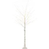 HOMCOM 6ft Artificial White Birch Tree Light with 96 Warm White Pre-Lit LED Light for Indoor and Covered Outdoor Use