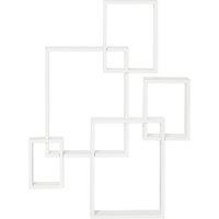 HOMCOM Interlocking Cube Floating Shelves, Wall Mounted Display Shelf for Living Room, Bedroom, Hallways, White Aosom UK