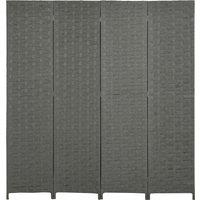 HOMCOM 4-Panel Room Dividers, Wave Fibre Freestanding Folding Privacy Screen Panels, Partition Wall Divider for Office, 170 cm Aosom UK