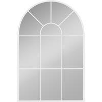 HOMCOM 90 X 61cm Arched Grid Mirror - White