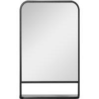 HOMCOM Modern Wall Mirror with Storage Shelf, 86 x 53 cm, Contemporary Design for Bedroom, Living Room, Black Aosom UK
