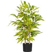 HOMCOM Artificial Bamboo Tree, Fake Plant in Pot for Indoor Outdoor Decor, 15x15x60cm, Green Aosom UK