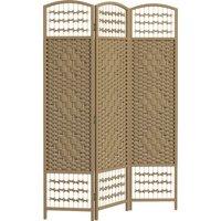 HOMCOM 3 Panel Folding Room Divider, Privacy Screen, Freestanding Paravent Partition Separator Natural Wood