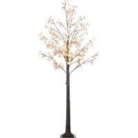 HOMCOM 6ft Artificial Gypsophila Blossom Tree Light with 96 Warm White LED Light, Baby Breath Flowers for Home Party Wedding, Indoor and Outdoor Use