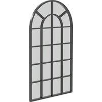HOMCOM Arched Decorative Wall Mirror, 110 x 62 cm, Modern Design for Bedroom, Living Room, Bathroom, Black Aosom UK