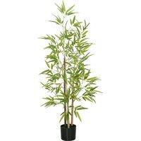HOMCOM Artificial Plant Bamboo Artificial Tree Height 120 cm with Pot for Home Indoor Decor
