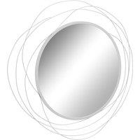 HOMCOM Abstract Metal Wire Wall Mirror, with Accessories - Silver Aosom UK