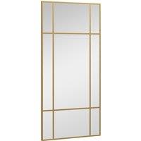 HOMCOM Rectangle Wall Mirror, 110 x 50cm Window Style Vanity Mirror with Metal Frame, Decorative Hanging Mirror for Living Room, Bedroom Aosom UK