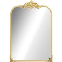 HOMCOM Wall Mirror, Decorative Baroque Mirror with Metal Frame, for Bedroom and Living Room, 60 x 87 cm, Gold Tone