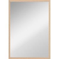 HOMCOM Wall Bathroom Mirror, 70 x 50 cm Wall-Mounted Mirror for Living Room, Bedroom, Hallway, Natural Wood