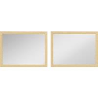 HOMCOM Wall Bathroom Mirror, 30 x 40 cm Wall-Mounted Mirror for Living Room, Bedroom, Hallway, Set of 2, Natural