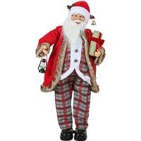 HOMCOM 120cm Animated Santa Claus Figure, with Sound - Red