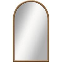 HOMCOM 110 x 65cm Wooden Arched Mirror - Natural Finish Aosom UK