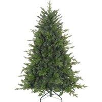 HOMCOM 5ft Artificial Christmas Tree with 1309 Tips, Metal Base, Realistic Hinged Xmas Tree for Home Office, Green Aosom UK