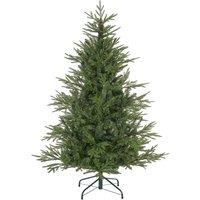 HOMCOM 5ft Artificial Christmas Tree with 1724 Tips, Metal Base, Realistic Hinged Xmas Tree, Easy to Assemble, Green Aosom UK