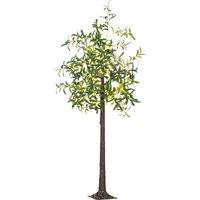 HOMCOM 6ft Olive Tree Light with 300 Warm White LED Lights, Artificial Tree for Indoor, Party, Wedding, Christmas, Home Decoration, Green Aosom UK