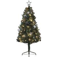 HOMCOM 5ft Pre-Lit and Decorated Christmas Tree Aosom UK