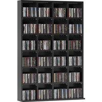 HOMCOM CD Storage Unit with Adjustable Shelves, 89 x 130.5 cm, Black Aosom UK
