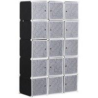 HOMCOM Cube DIY Wardrobe Portable Interlocking Plastic Modular Closet Bedroom Clothes Organiser Storage Cabinet Aosom UK