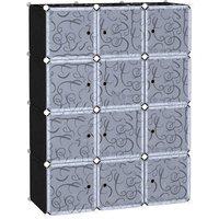 HOMCOM Modular Wardrobe: Interlocking Plastic Cubes for Bedroom Clothes Storage, White Organiser Aosom UK