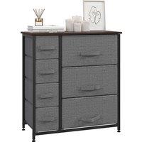 HOMCOM Chest of Drawers, Drawers Dresser w/ Large Storage Space, Adjustable Feet for Bedroom Living Room, Dark Grey Aosom UK
