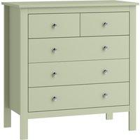 HOMCOM 5 Drawer Dresser for Bedroom, Modern Chest of Drawers, Wide Storage Unit for Living Room, Hallway, Sage Green