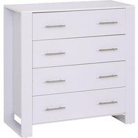 HOMCOM 4-Drawer Chest of Drawers, Storage Organizer Unit with Metal Handles Base Freestanding Unit Furnishing Living Room, White