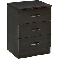 HOMCOM Three-Drawer Simple Bedside Table - Black