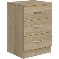 HOMCOM Three-Drawer Simple Bedside Table - Oak