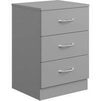 HOMCOM Three-Drawer Simple Bedside Table - Grey