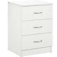 HOMCOM Three-Drawer Simple Bedside Table - White Aosom UK