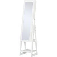 HOMCOM Jewellery Cabinet with LED Light, 2 Mirrors, Drawers, Hooks, Shelves, Make-Up Vanity Dresser, Adjustable, White. Aosom UK