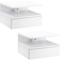 HOMCOM Floating Bedside Cabinet with Drawer and Open Shelf, Wall Mounted Nightstands, Bedside Table with Storage for Bedroom Aosom UK