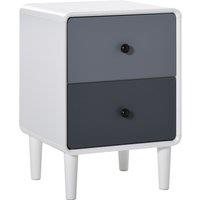 HOMCOM Contemporary Side Cabinet Nightstand, Home Storage Organizer with 2 Drawers for Bedroom, Living Room Aosom UK