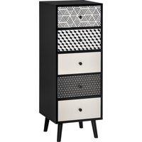HOMCOM Chest of Drawers, 5 Drawer Dresser, Vertical Storage Organizer Unit for Bedroom, Living Room
