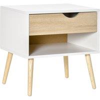 HOMCOM Contemporary Bedside Cabinet: Drawer and Shelf, Nightstand for Bedroom or Lounge Aosom UK