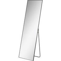 HOMCOM Full Length Mirror, Aluminium Alloy Framed Full Body Mirror with Tempered Glass, Standing or Wall Hanging, Black