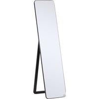 HOMCOM Full Length Mirror, Free Standing or Wall Hanging, Tall Full Body Mirror for Bedroom, Hallway, Black Aosom UK
