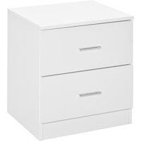HOMCOM Modern Bedside Table, 2 Drawer Nightstand, Bedroom Living Room Side Storage Unit, Oak Aosom UK