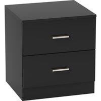 HOMCOM Modern Bedside Table, Beside Cabinet with 2 Drawers, for Bedroom, Living Room, Black