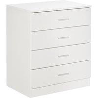 HOMCOM Vertical Storage Cabinet, 4-Drawer Chest with Metal Rails, Anti-Tip, for Playroom, Nursery, H