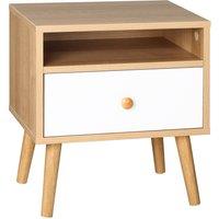 HOMCOM Bedside Companion: Nightstand with Drawer & Shelf, Natural Finish for Cosy Spaces Aosom UK