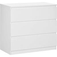 HOMCOM Chest of Drawers, 3-Drawer Storage Organiser Unit for Bedroom, Living Room, White Aosom UK