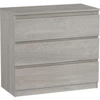HOMCOM Chest of Three Drawers - Grey Wood Effect