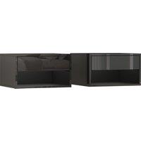 HOMCOM Floating Bedside Tables Set of 2, Wall Mounted Nightstand, High Gloss Black